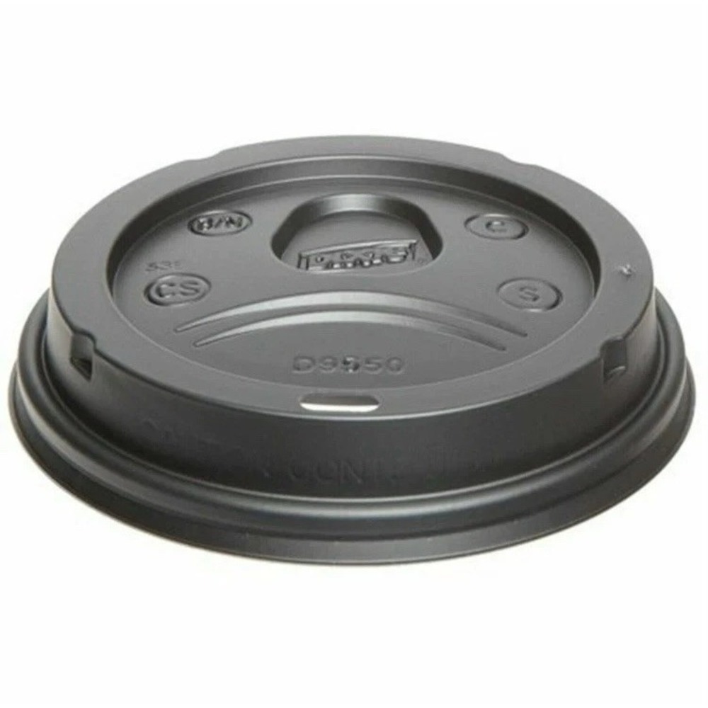 70 LIDS  Dixie To Go® D9542 Domed Hot Cup Plastic Lids, Black, Fits 12oz./16oz.